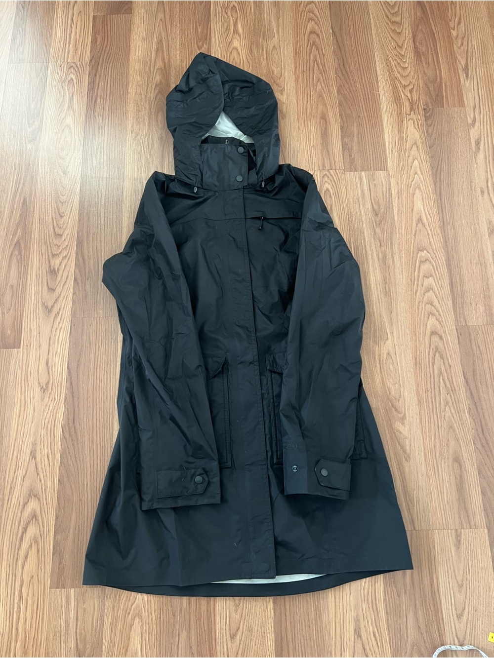 Patagonia Black Hooded Rain Coat